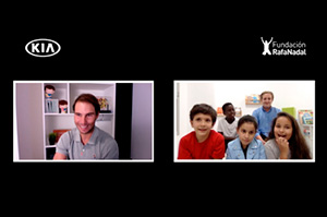 Online talk between Rafa Nadal and children from the Foundation through Kia Motors campaign #TakeOn20